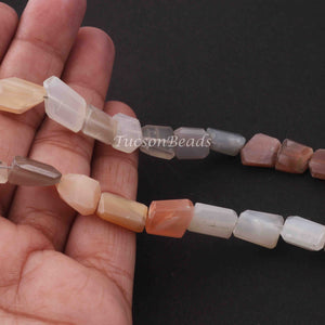 1  Strand Multi Moonstone Faceted Briolettes - Center Drill Nuggets  7mmx10mm-14mmx10mm 15 Inches BR2506 - Tucson Beads
