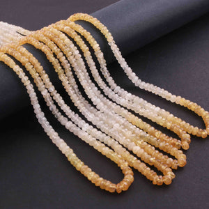 1 Strand Natural Shaded Yellow Sapphire Faceted Rondelles - Faceted Beads - Gemstone Beads - 3mm -17 Inch BR01240 - Tucson Beads