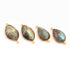 4 Pcs Labradorite Assorted Shape 24k  Gold Plated Double Bail Connector - Labradorite Faceted Assorted Shape Connector 31mmx17mm PC638