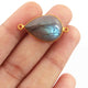 4 Pcs Labradorite Assorted Shape 24k  Gold Plated Double Bail Connector - Labradorite Faceted Assorted Shape Connector 31mmx17mm PC638 - Tucson Beads