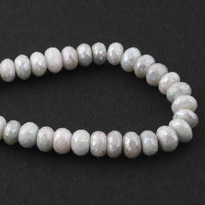 1  Strand White Silverite Faceted Rondelles  - Gemstone Rondelles  6mm- 10mm 13 Inches BR668 - Tucson Beads