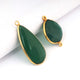 3 Pcs Green Onyx Faceted Assorted Shape 24k Gold Plated Single Bail Pendant- Green Onyx Assorted Pendant - 23mmx15mm-20mmx16 PC955 - Tucson Beads