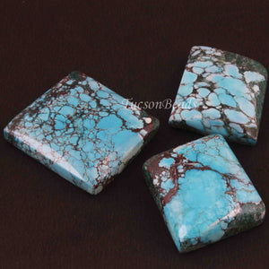 Amazing Turquoise Smooth Cabochon - Square Shape Loose Gemstone -26mmx22mm-29mmx27mm  LGS215 - Tucson Beads