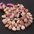 1 Strand Pink Opal Smooth  Briolettes -Pear Shape  Briolettes  9mmx10mm-17mmx11mm 9 Inches BR2511