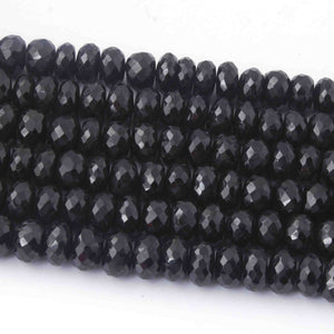 1 Long Strand Black Onyx Faceted Rondelles - Rondelles Beads - Black Onyx Beads - 6mm-9mm 8 Inches BR02061 - Tucson Beads