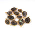 11 Pcs Labradorite Faceted Assorted Shape 24k Gold Plated Single Bail Pendant & Connector - Labradorite Assorted Pendant 31mmx9mm16mmx11mm PC959