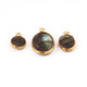 11 Pcs Labradorite Faceted Assorted Shape 24k Gold Plated Single Bail Pendant & Connector - Labradorite Assorted Pendant 31mmx9mm16mmx11mm PC959 - Tucson Beads