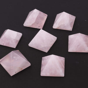 2 Pcs Rose Quartz Orgone Pyramid With Crystal Point Improves Communication Boost Self Esteem Healing Emotions 27mmx22mm-25mmx19mm HS297 - Tucson Beads