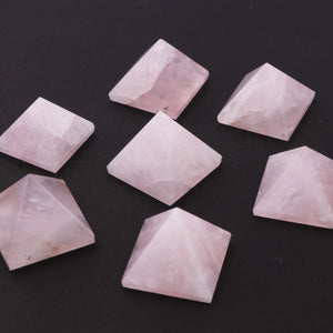 2 Pcs Rose Quartz Orgone Pyramid With Crystal Point Improves Communication Boost Self Esteem Healing Emotions 27mmx22mm-25mmx19mm HS297 - Tucson Beads