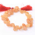 1 Strand Peach MoonStone Smooth Briolettes -Heart Shape  Briolettes 10mm-15mm- 10 Inches BR4390