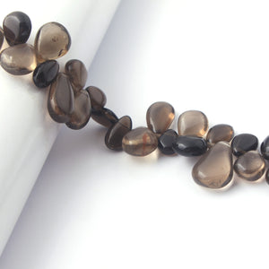 1 Long Smoky Smooth  Briolettes - Pear Shape Briolettes  10mmx8mm-19mmx13mm-9 Inches BR4373 - Tucson Beads