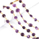 Amethyst Chain Necklace - Faceted Sparkly Necklace , Coin Beads 7mm, Necklace -24"Long GPC1351 - Tucson Beads