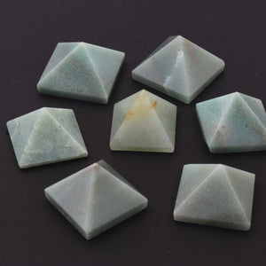 2 Pcs Amazonite orgone pyramid with crystal point improves communication boost self esteem healing emotions 31mmx18mm-26mmx21mm HS300 - Tucson Beads