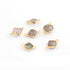 6 Pcs Black Rutile Faceted Assorted Shape 24k Gold Plated Connector  - Black Rutile Assorted - 15mmx8mm-18mmx11mm PC1022