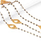 Natural Pyrite Chain Necklace - Faceted Sparkly Necklace ,Tiny Beaded 2mm, Necklace -39"Long GPC1347 - Tucson Beads