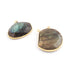 2 Pcs Labradorite 24k Gold Plated Faceted Assorted  Shape  Single& Double Bali Pendant - 30mmx24mm- 24mmx27mm-PC1047