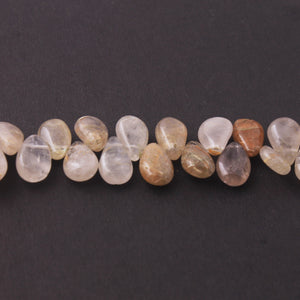 1 Long Golden Rutile Smooth  Briolettes - Pear Shape Briolettes  12mmx10mm-17mmx10mm- 8 Inches BR4369 - Tucson Beads