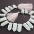 1  Long Strand Amazonite Faceted Briolettes  -Pentagon Shape Briolettes  - 21mmx8mm-17mmx7mm -9.5 Inches BR01520