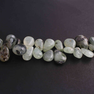 1 Long Prehnite Smooth  Briolettes - Pear Shape Briolettes  15mmx11mm-23mmx17mm- 8.5 Inches BR4365 - Tucson Beads