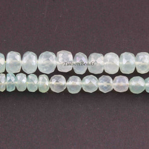 1 Strand Green Chalcedony Faceted Rondelles - Green Chalcedony Roundles Beads 9mmx6mm-6mmx2mm 8 Inches BR3067 - Tucson Beads