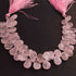 1 Long Rose Quartz Smooth  Briolettes - Pear Shape Briolettes  10mmx9mm-16mmx9mm- 8 Inches BR4371