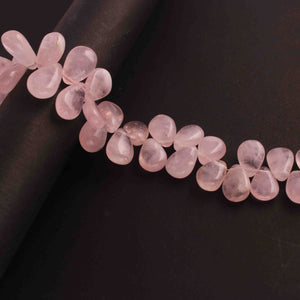 1 Long Rose Quartz Smooth  Briolettes - Pear Shape Briolettes  10mmx9mm-16mmx9mm- 8 Inches BR4371 - Tucson Beads
