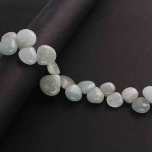 1 Long Strand Amazonite Smooth  Briolettes -Heart Shape , Jewelry Making Supplies -  8mm -13mm-10.5 Inches BR4360 - Tucson Beads