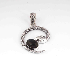 1 Pc Snake 925 Sterling Silver Plated With High Quality Labradorite Pendant - OS057 - Tucson Beads