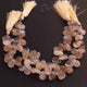 1 Long Golden Rutile Smooth  Briolettes - Pear Shape Briolettes  9mm-13mm- 8 Inches BR4372 - Tucson Beads