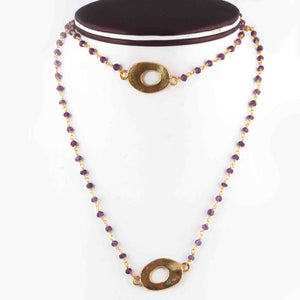 1 pcs Amethyst Chain Necklace - Faceted Sparkly Necklace ,Tiny Beaded 2mm, Necklace -32"Long GPC1344 - Tucson Beads