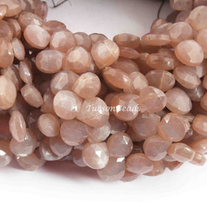 1 Strand Chocolate Moonstone Faceted Heart Shape  Briolettes - Chocolate Moonstone Heart Shape Beads 6mmx6mm-9mmx8mm 8.5 Inch BR2771 - Tucson Beads