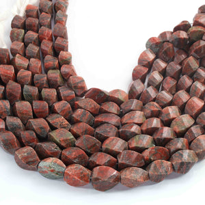 1 Strand Red Jasper Faceted Briolettes  - Fancy  Briolettes -12mmx7mm 11 Inches BR01524 - Tucson Beads