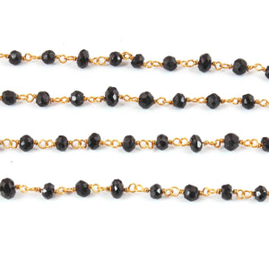 Black Onyx Chain Necklace - Faceted Sparkly Necklace ,Tiny Beaded 2mm, Necklace -26"Long GPC1340 - Tucson Beads