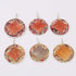 1 Pcs Mix Stone Round Chakra Orgone Round Shape Pendant- Reiki Healing Stone Crystal Energy 925 Silver Plated Pendant 36mmx31-41mmx36mm HS294