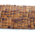 1  Strand Brown Tiger Eye  Faceted Briolettes  - Rectangle Briolettes-19mmx6mm-28mmx5mm  9.5 Inches BR01522