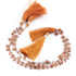 1 Strand Excellent Quality Hessonite Side drill  Briolettes - Hessonite Smooth Pear Beads 8mmx5mm-5mmx4mm 8 Inch BR2735