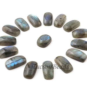 22  Pcs Labradorite Smooth Cabochon Spectrolite - Rectangle Shape Multi Fire Loose Gemstone -20mmx10mm  LGS146 - Tucson Beads
