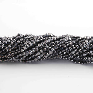 1 Strand Finest Quality Black Pyrite Faceted Coin Briolettes-  Coin Beads 4mm 12.5 Inch BR0991 - Tucson Beads