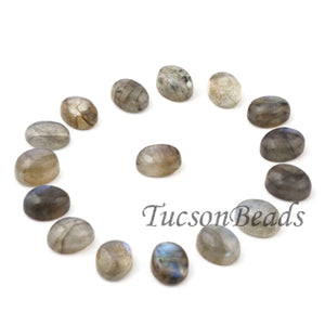 46  Pcs Labradorite Smooth Cabochon Spectrolite - Oval Shape Multi Fire Loose Gemstone -7mmx6mm  LGS157 - Tucson Beads