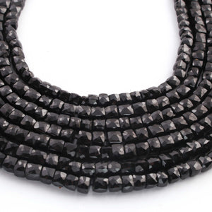1 Strands Black Onyx Faceted Cube Beads Briolettes - Box Shape Beads 7mm 8 Inch BR917 - Tucson Beads
