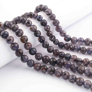 1 Strand Iolite Faceted Rondelles-Gemstone Beads 7mm-8mm 10 Inch BR0911 - Tucson Beads