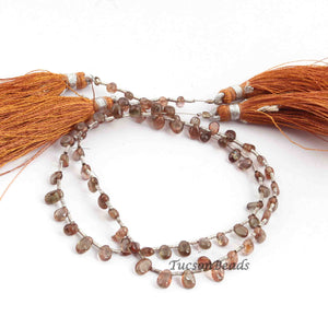 1 Strand Excellent Quality Hessonite Side drill  Briolettes - Hessonite Smooth Pear Beads 5mmx4mm 8 Inch BR2733 - Tucson Beads