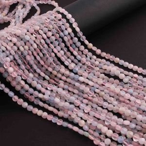 1 Strand Finest Quality Morganite Faceted Coin Briolettes-  Coin Beads 4mm 12.5 Inch BR0996 - Tucson Beads