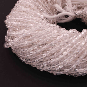 1 Strand Finest Quality Crystal Quartz Faceted Coin Briolettes-  Coin Beads 5mm 12.5 Inch BR0998 - Tucson Beads
