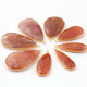 8 Pcs Red Rutile Faceted  24k Gold Plated Pear Shape Pendant - 43mmx26mm-35mmx13mm PC711 - Tucson Beads
