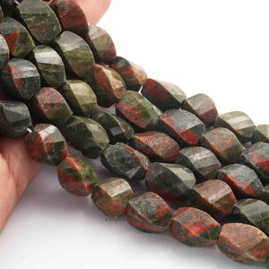 1 Strand Unakite Faceted Briolettes -Fancy Shape  Briolettes 12mmx7mm 10 Inches BR01515 - Tucson Beads
