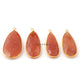 8 Pcs Red Rutile Faceted  24k Gold Plated Pear Shape Pendant - 43mmx26mm-35mmx13mm PC711 - Tucson Beads
