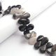1 Long Black Rutile Smooth  Briolettes - Pear Shape Briolettes  16mmx11mm-20mmx12mm- 8 Inches BR4367 - Tucson Beads
