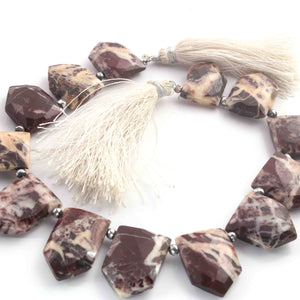 1 Strand Shaded Chocolate Moonstone Faceted Briolettes - Semi Precious Stone Briolettes - 15mmx11mm-21mmx12mm-9Inch-BR01528 - Tucson Beads