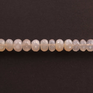 1 Long Strand White Silverite Faceted Rondelles  - Gemstone Rondelles 8mm 13 Inches BR927 - Tucson Beads